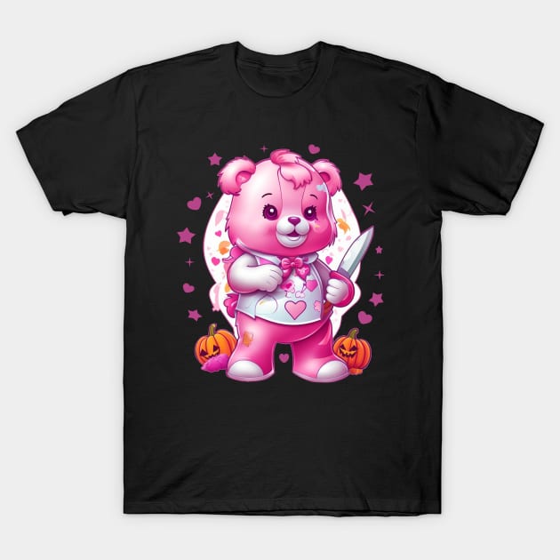 Pink CARE BEAR - halloween edition T-Shirt by Megitsune 